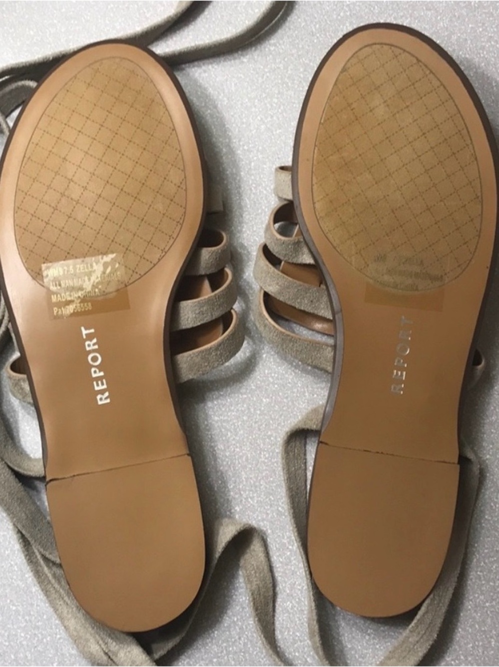 Report sandals in taupe sz 7.5 NEW IN BOX flats shoes gladiator - Picture 2 of 3